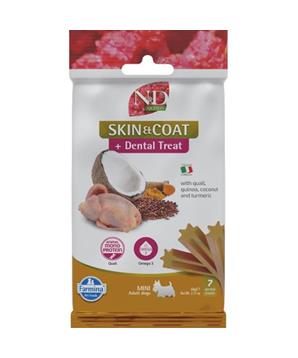 N&D QUINOA Dog Dental Snack Skin & Coat Quail Mini 