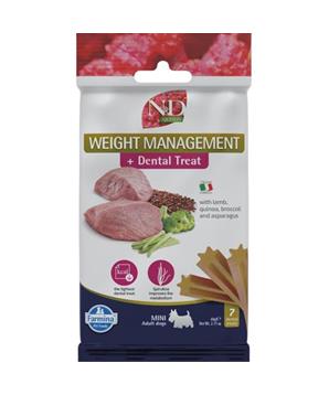 N&D QUINOA Dog Dental Snack Weight Lamb Mini 