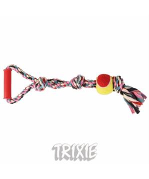 Přetahovadlo s rukojetí HipHop 3 uzly, tenisák 45 cm / 310 g limetová, zelená