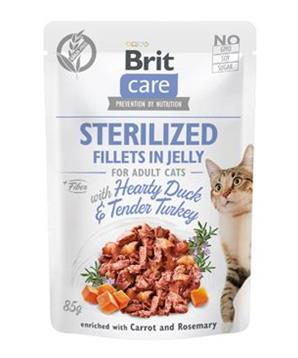 Brit Care Cat Fillets in Jelly Steril Duck&Turkey