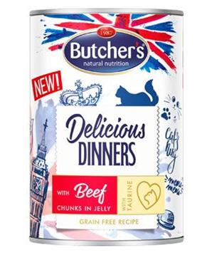 Butcher’s Cat Delicious hovězí v želé konz. 