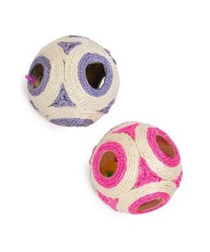 Hračka kočka Míček sisalový 11cm mix barev KAR