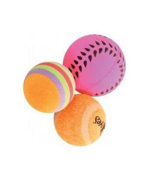 Hračka kočka sada míčků 3ks 4cm oranžová