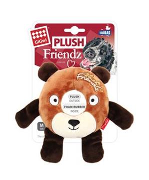 Hračka pes GiGwi Plush Friendz medvěd s gumovým kroužk