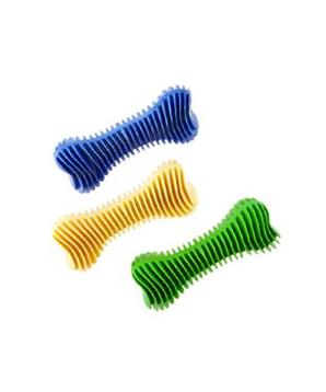 Hračka pes Kost Dentální žebrovaná plovací 14cm