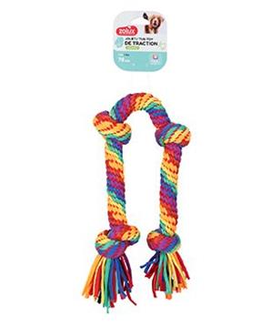 Hračka pes RAINBOW 4 Uzly 78cm Zolux