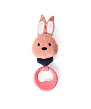 Hračka pískací králík s kroužkem
