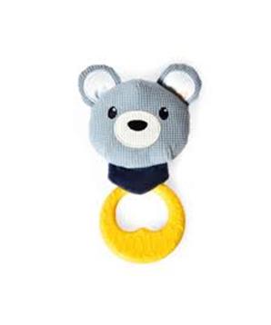 Hračka pískací medvěd s kroužkem