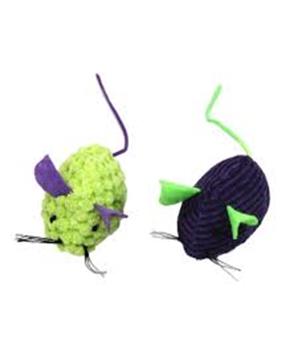 Hračka pro kočky - 2 myši na kartě 6,5 cm