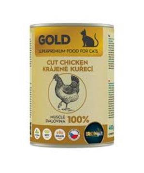 IRONpet Gold Cat Kuřecí krájená svalovina, konzerva