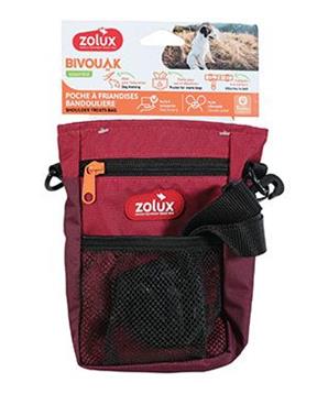 Kapsička na pamlsky BIVOUAK s popruhem červená Zolux