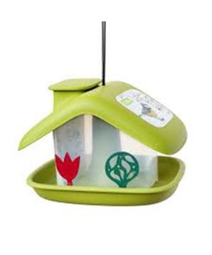 Krmítko venkovní domek plast zelená