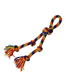 Lanová hračka duhová s 5 uzly