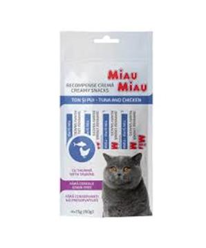 Miau Miau Creamy Snacks Cat tuňák a kuřecí 