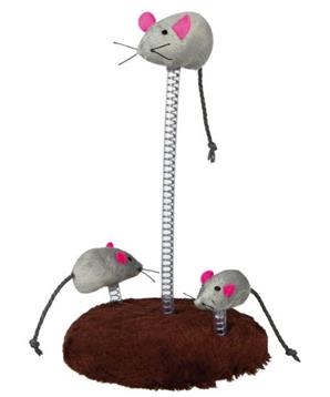 Myší rodinka na pružině 15 x 22 cm