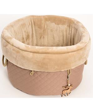 Pelech vak textil Elegance béžový s hračkou pro kočku