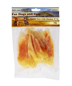 Pochoutka Králičí ucho plněné kuřecím masem 