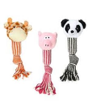 Prase, žirafa, panda lano pískací 45 cm