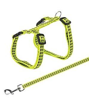 Reflexní postroj s vodítkem na kočku 22-42cm/10mm 1,2m