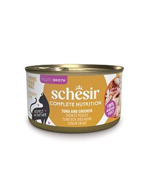 Schesir Cat konz.Compl.Nutrition Tuňák+kuře vývar