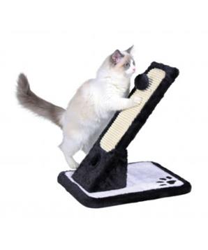 Škrábadlo s hračkou, nakloněná plošina černá/krém