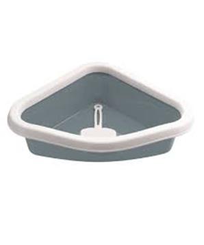 WC rohové s lopatkou, modrošedé