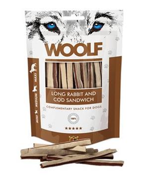 WOOLF pochoutka soft Rabbit&Pollock sandwich LONG 100g