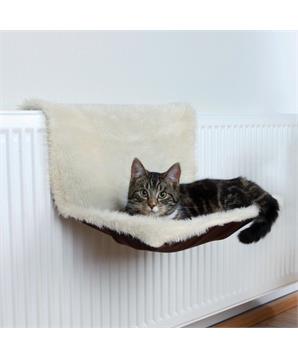 Závěsné lůžko na topení, semiš.vzhled béžovo/hnědý 45x26x31c