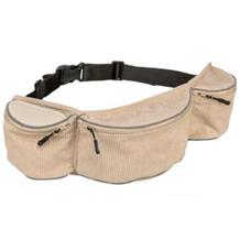 Baggy Belt, ledvinka se 3 kapsami, pásek 62-125 cm, manšestr, béžová