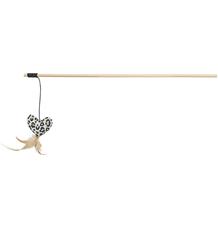 Hrací prut se srdíčkem, peříčko, catnip, plyš/dřevo