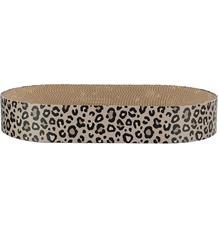 Kartonové škrabací lůžko LEO, s catnipem, 63 x 10 x 35 cm, hnědá/leopardí