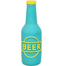 Beer bottle - pivní lahev, latexová hračka se zvukem 12,5 cm, modrá