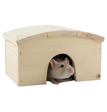 Domek dřevo křeček obloukovitá střecha 18 x 12 x 10 cm