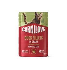 Carnilove Cat Pouch Gravy Duck+Catnip 