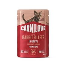 Carnilove Cat Pouch Gravy Rabbit+Marigold Kittens 