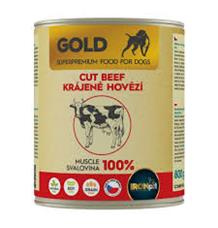 IRONpet Gold Dog Hovězí krájená svalovina, konzerva