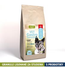 Yoggies VET Gastro Sensitive s krůtím masem, minigranule lisované za studena s probiotiky